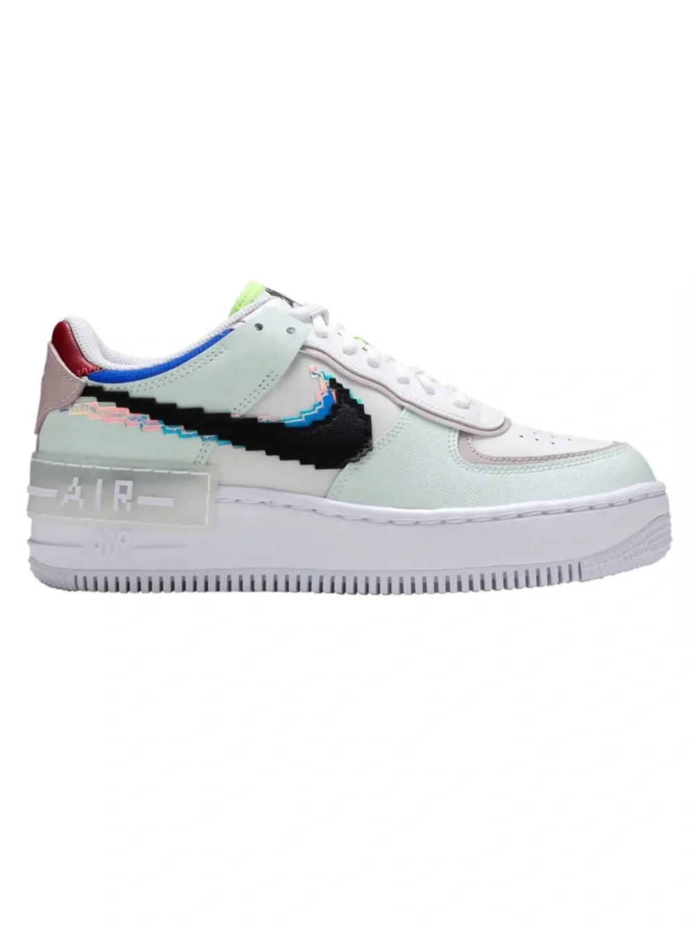Nike Air Force 1 Pixel Low - Mint Green, Black, Blue Accents